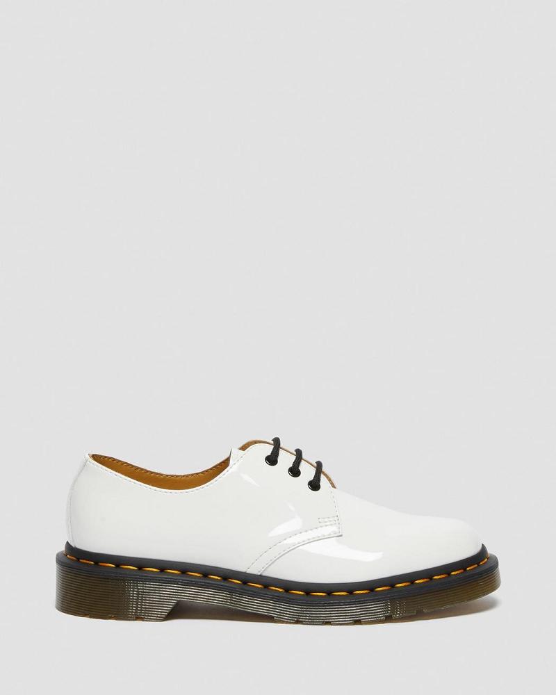 Zapatos Oxford Dr Martens 1461 Charol Cuero Mujer Blancos | MX 431BEX